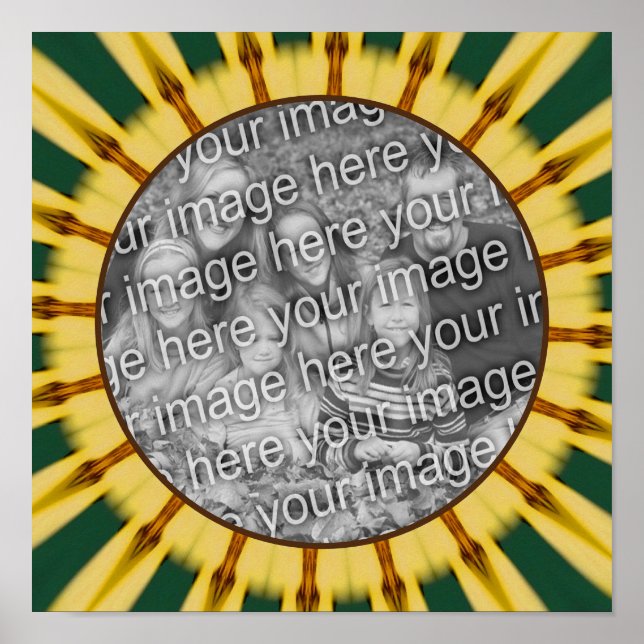 Yellow Rays Abstract Frame Create Your Own Photo Poster (Front)