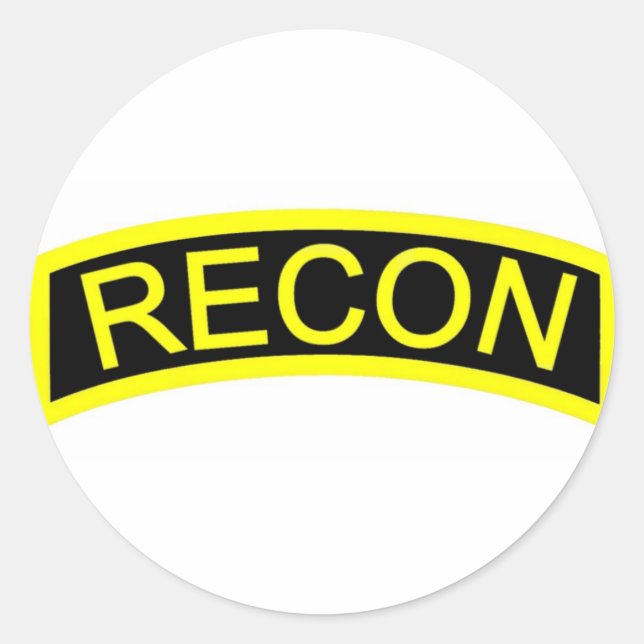 Yellow Recon Tab Classic Round Sticker (Front)