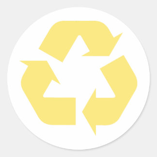 Yellow Recycle Products & Designs! Classic Round Sticker