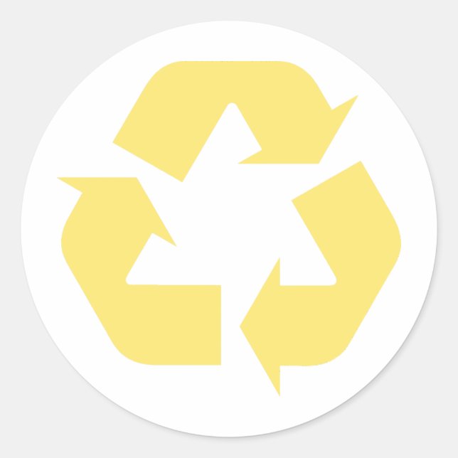 Yellow Recycle Products & Designs! Classic Round Sticker (Front)