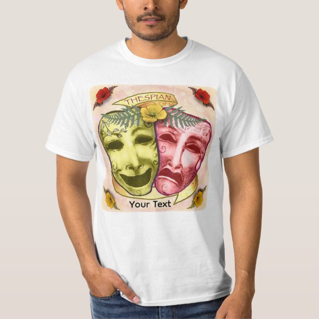 Yellow Red Actor Masks T-Shirt (Front)