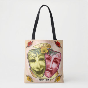 Yellow Red Actor Masks Tote Bag