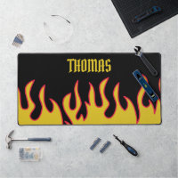 Yellow, Red and Black Flames Personalised
