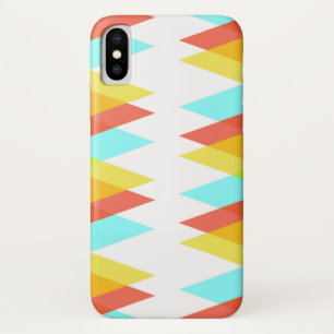Yellow, red and cadet blue triangles iPhone x case