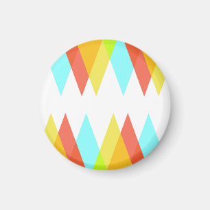 Yellow, red and cadet blue triangles magnet