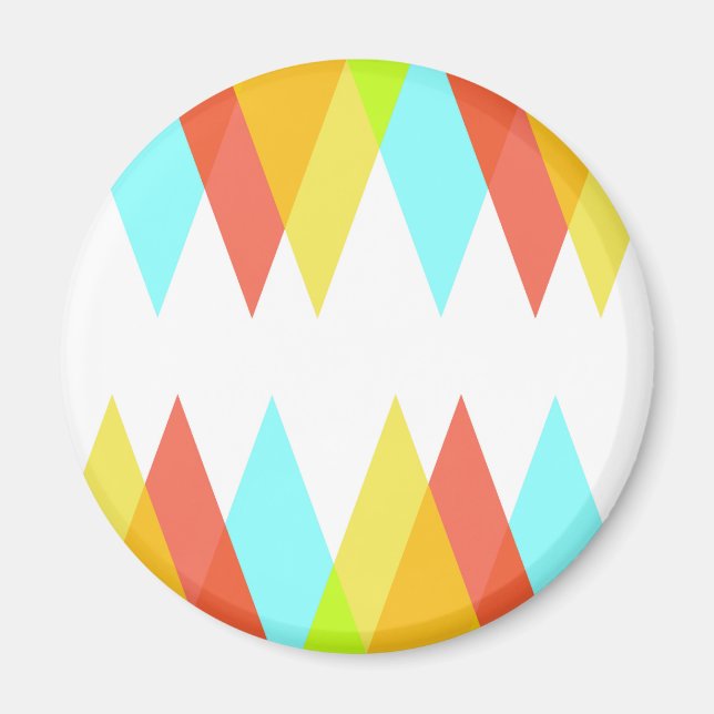 Yellow, red and cadet blue triangles magnet (Front)