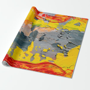 Yellow,red,and green paint wrapping paper