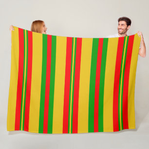 Yellow, Red and Green Stripes of Benin 2 Fleece Blanket
