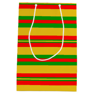 Yellow, Red and Green Stripes of Benin 2 Medium Gift Bag