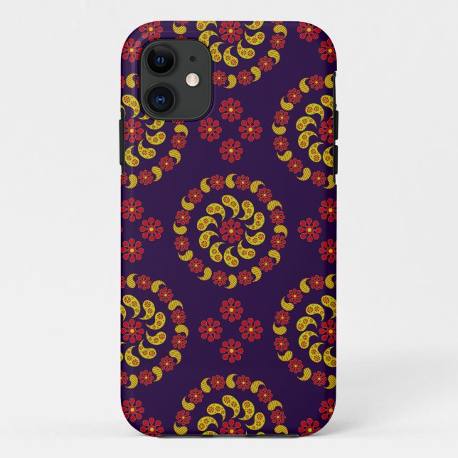 Yellow Red And Purple Paisleys Phone Case (Back)