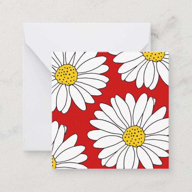 Yellow Red and White Daisies Card (Front)