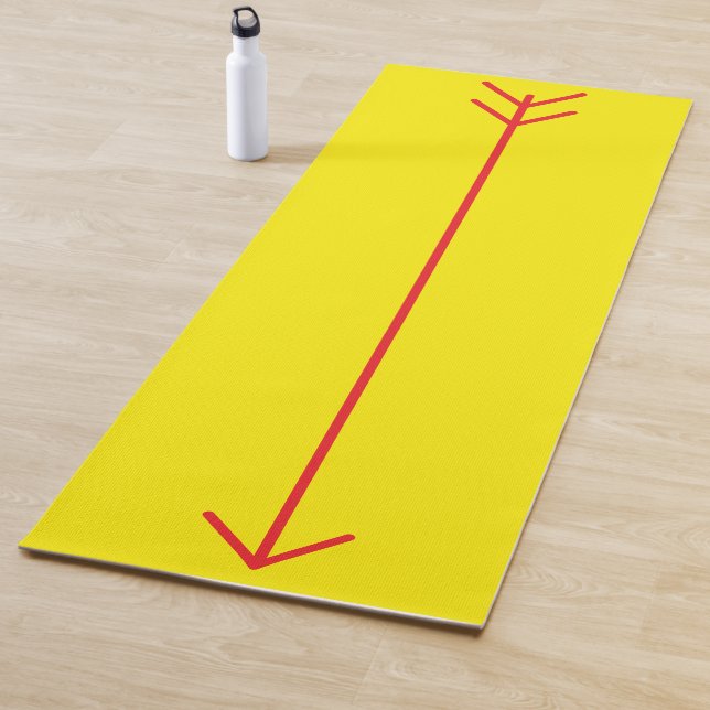 Yellow & Red Arrow yoga mat (In Situ)