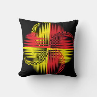 yellow red black cushion