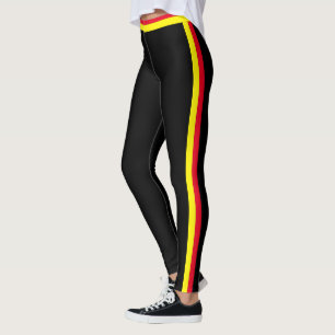 Yellow Red Black Side Stripe Leggings Your Colours