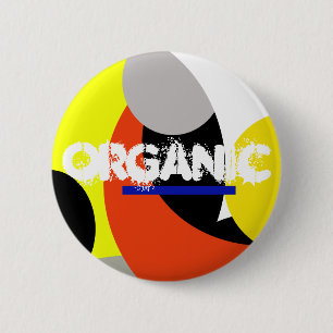 Yellow Red Blue Abstract Art 6 Cm Round Badge