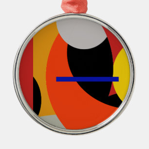 Yellow Red Blue Abstract Art Metal Tree Decoration