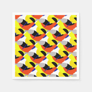 Yellow Red Blue Abstract Art Napkin
