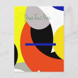 Yellow Red Blue Abstract Art Postcard