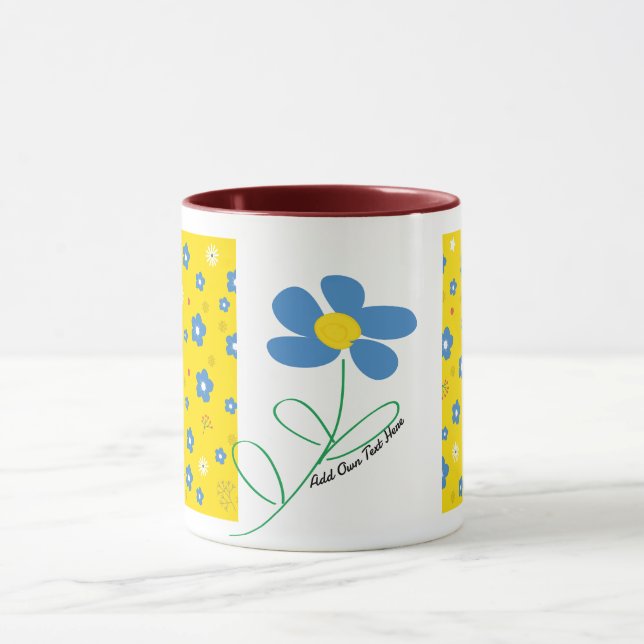 Yellow, Red & Blue Flower  Mug (Center)