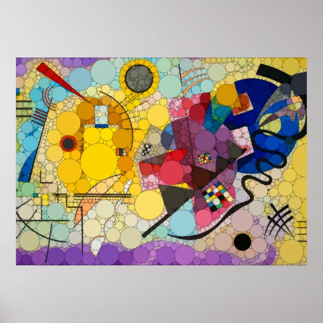 Yellow, Red, Blue, Infinity Dots - After Kandinsky Poster (Front)