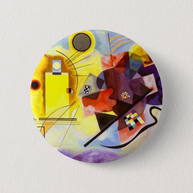 Yellow Red Blue Kandinsky Abstract Painting 6 Cm Round Badge (Front)