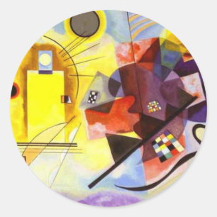 Yellow Red Blue Kandinsky Abstract Painting Classic Round Sticker