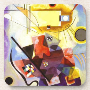 Yellow Red Blue Kandinsky Abstract Painting Coaster