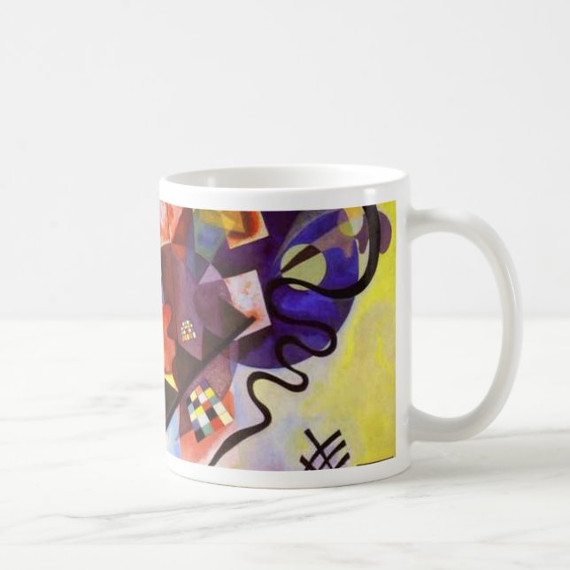 Yellow Red Blue Kandinsky Abstract Painting Coffee Mug (Right)