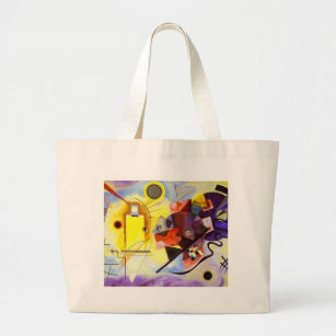 Yellow Red Blue Kandinsky Abstract Painting Large Tote Bag