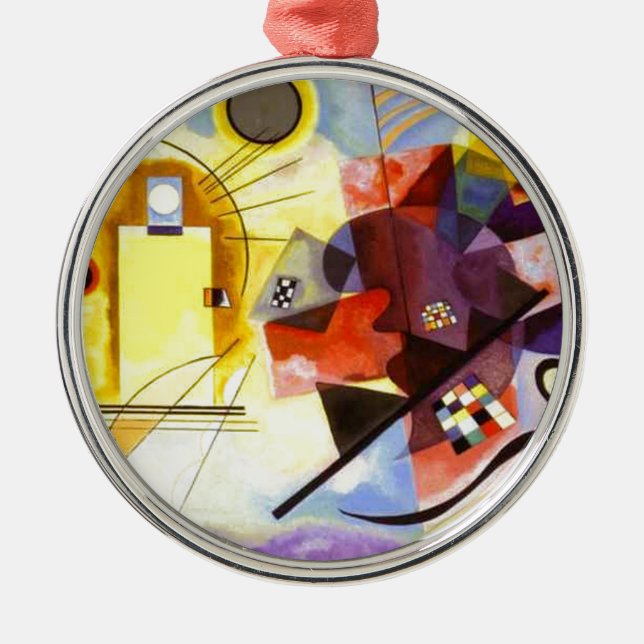 Yellow Red Blue Kandinsky Abstract Painting Metal Tree Decoration (Front)