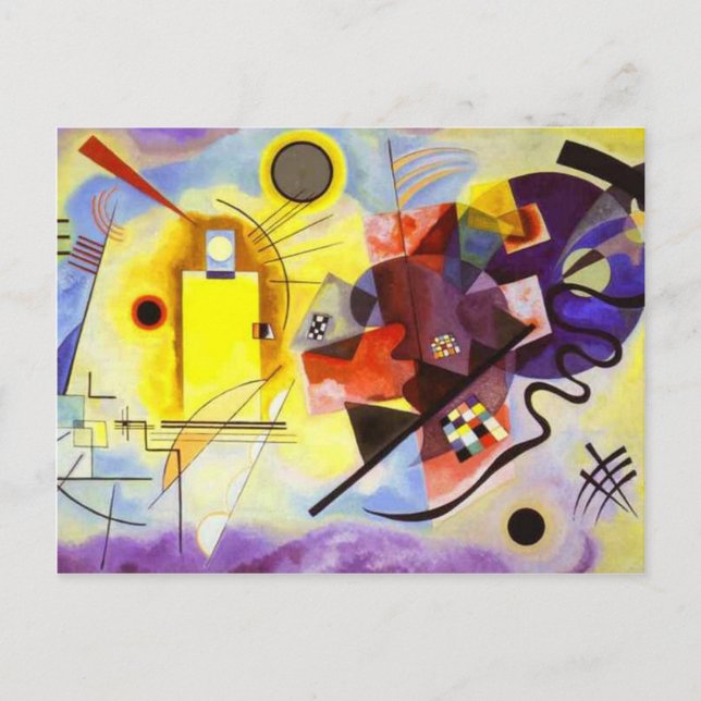Yellow Red Blue Kandinsky Abstract Painting Postcard (Front)