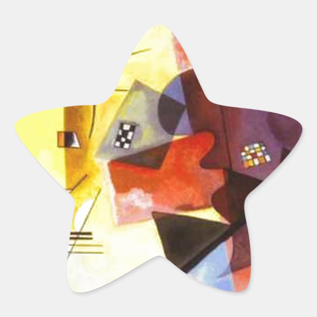 Yellow Red Blue Kandinsky Abstract Painting Star Sticker (Front)