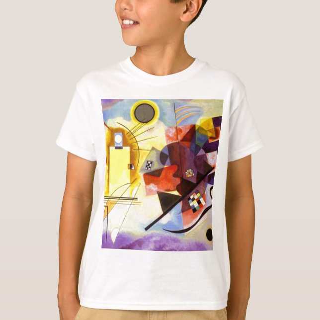 Yellow Red Blue Kandinsky Abstract Painting T-Shirt (Front)