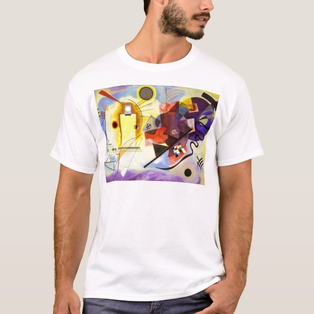 Yellow Red Blue Kandinsky Abstract Painting T-Shirt (Front)