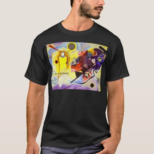 Yellow Red Blue Kandinsky Abstract Painting T-Shirt (Front)