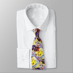 Yellow Red Blue Kandinsky Abstract Painting Tie