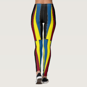 Yellow Red Blue Triangles Leggings