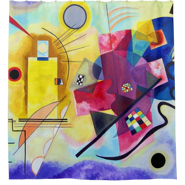 Yellow Red Blue Wassily Kandinsky Shower Curtain (Front)