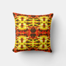 Yellow Red Brown Batik-like Large Mosaics Design