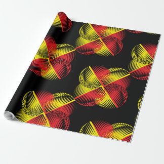 yellow red butterfly on black wrapping paper