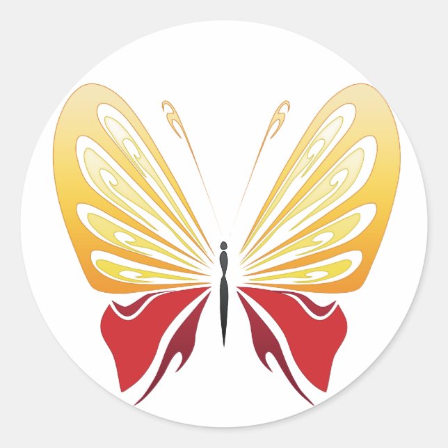 yellow red butterfly Sticker (Front)