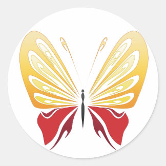 yellow red butterfly Sticker