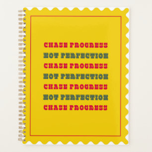 Yellow Red Chase Progress, Not Perfection Planner