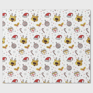 Yellow Red Christmas Seamless Pattern Wrapping Paper
