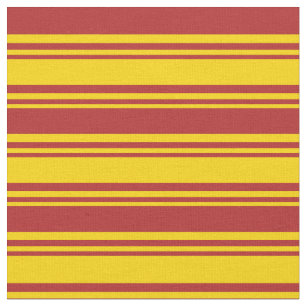 Red And Yellow Stripes Fabric | Zazzle
