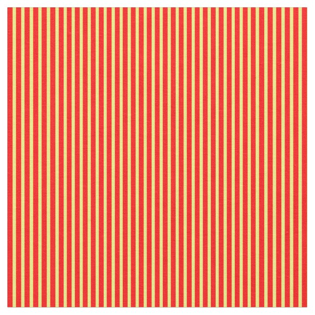 Yellow & Red Coloured Striped/Lined Pattern Fabric (Close Up)