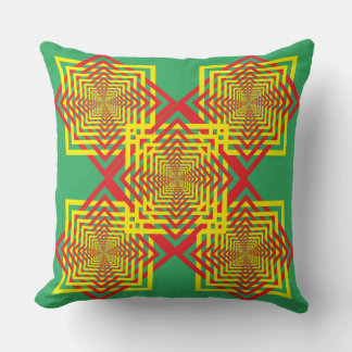 yellow red diamond game cushion