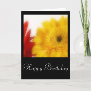 Yellow/Red Flowers Happy Birthday Card Design 1
