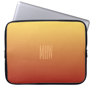 Yellow Red Gradient custom monogram laptop sleeve