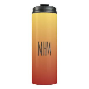Yellow Red Gradient custom monogram tumbler